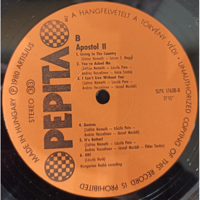 Apostol - Apostol 2. (Hungary 1980)