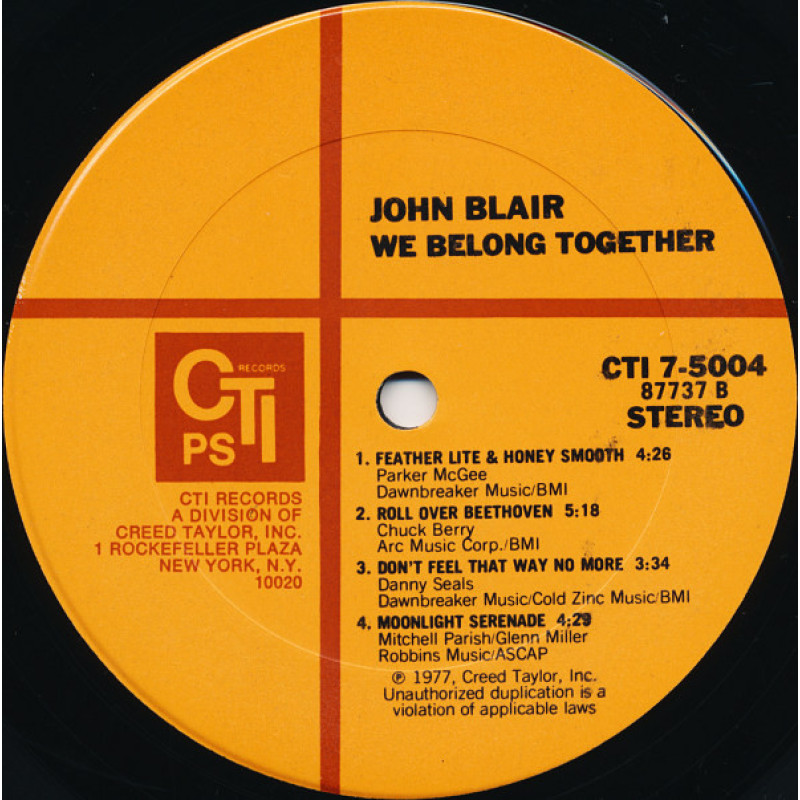 John Blair - We Belong Together (US 1977)