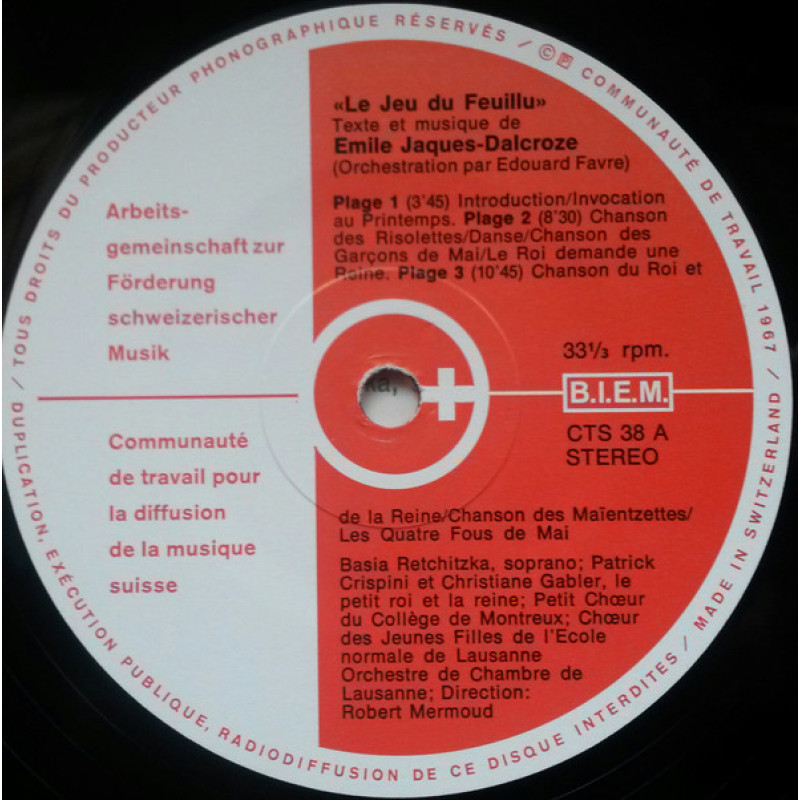 Emile Jaques-Dalcroze - Le Jeu Du Feuillu (Switzerland 1967)
