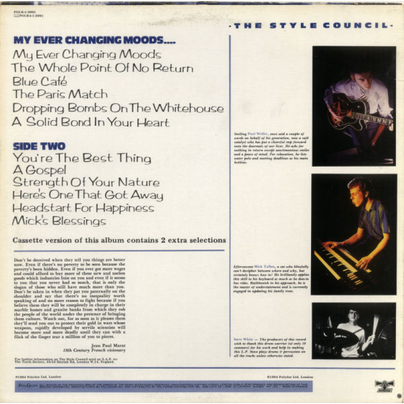 The Style Council - My Ever Changing Moods (Canada 1984)