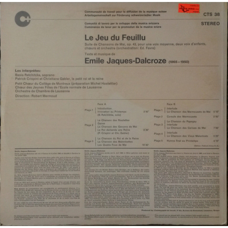 Emile Jaques-Dalcroze - Le Jeu Du Feuillu (Switzerland 1967)
