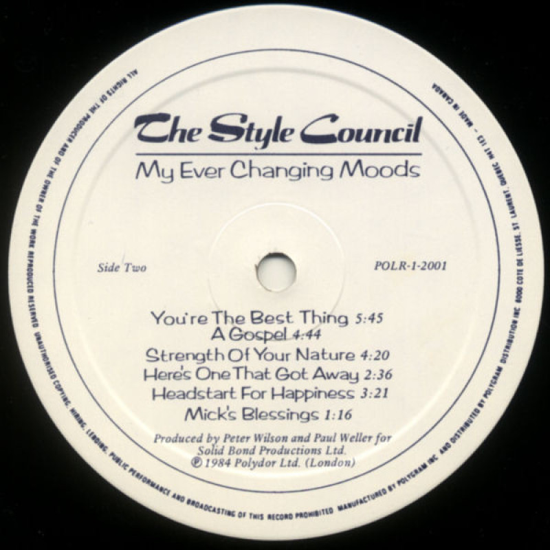 The Style Council - My Ever Changing Moods (Canada 1984)
