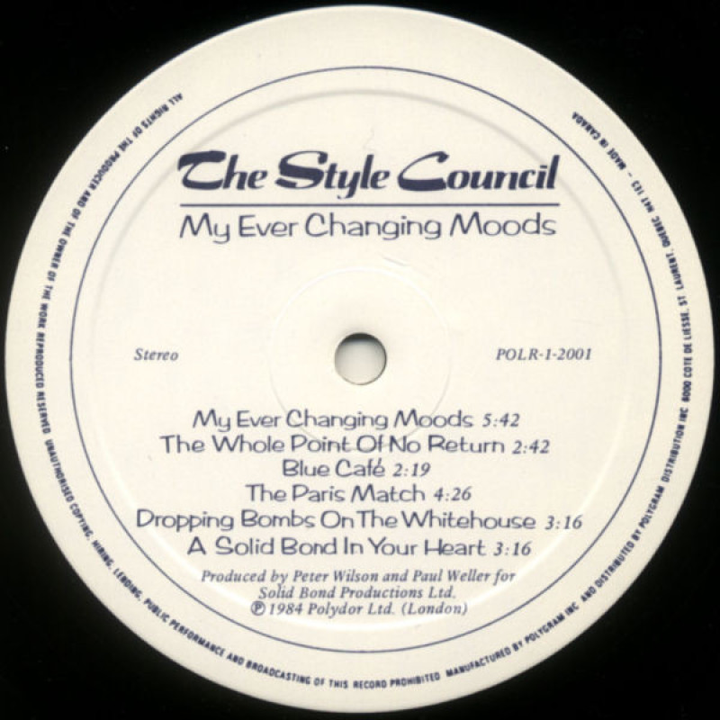 The Style Council - My Ever Changing Moods (Canada 1984)