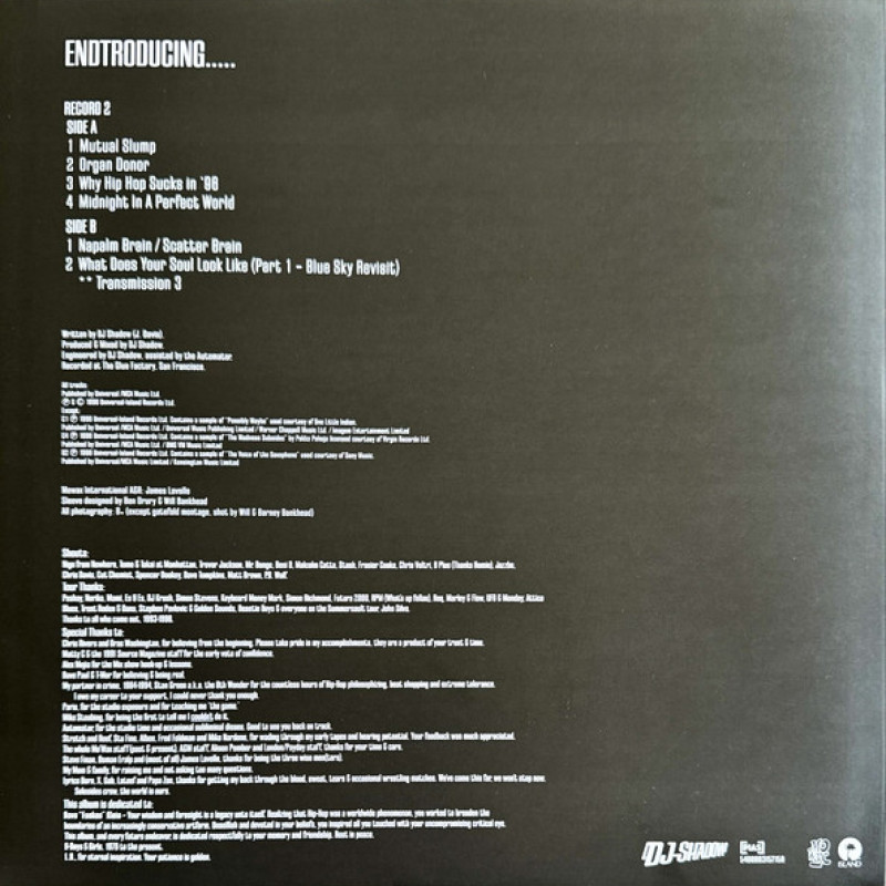 Вінілова платівка  DJ Shadow - Endtroducing..... (Vinyl, LP, Album, Reissue, Remastered, Repress)