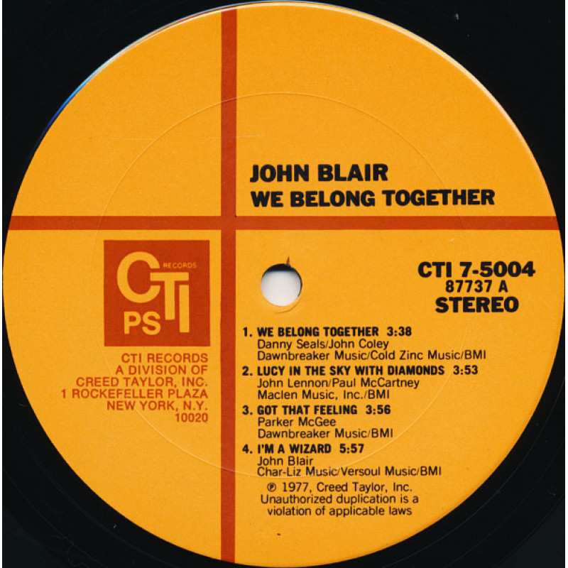 John Blair - We Belong Together (US 1977)