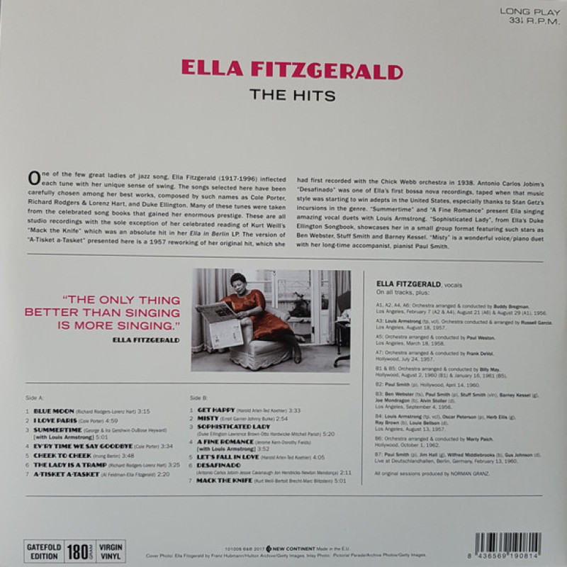Вінілова платівка  Ella Fitzgerald - The Hits (Vinyl, LP, Compilation)