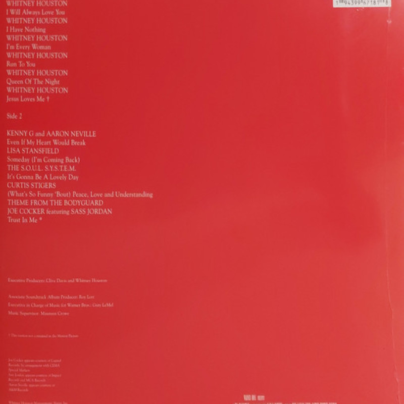 Вінілова платівка  Various - The Bodyguard (Original Soundtrack Album) (Vinyl, LP, Album, Reissue, Stereo)