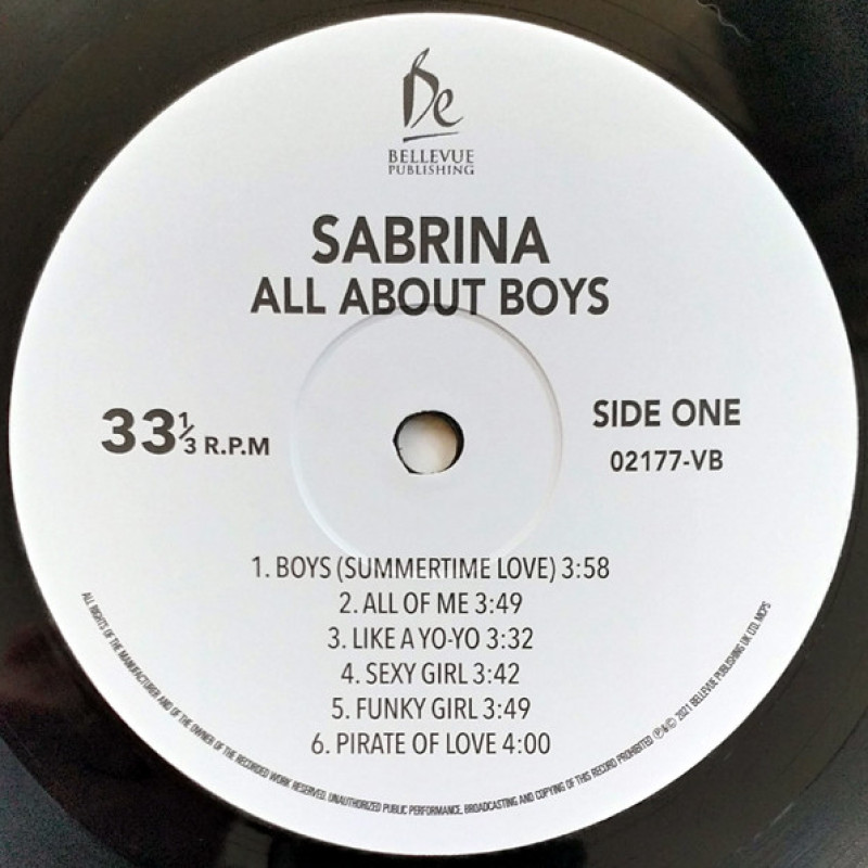 Вінілова платівка  Sabrina - All About Boys (Vinyl, LP, Compilation)