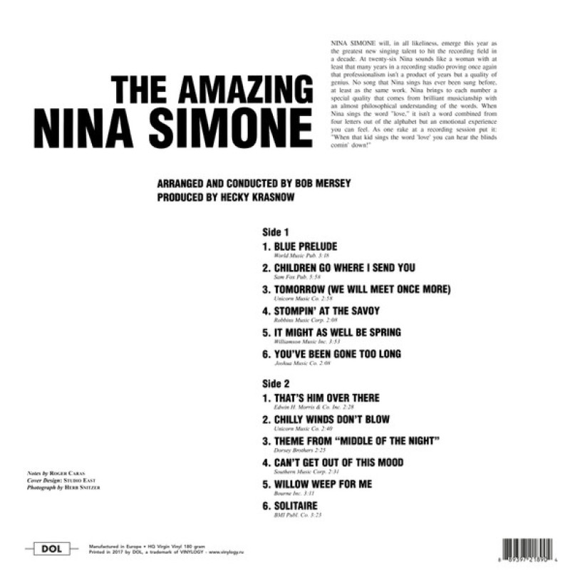 Вінілова платівка  Nina Simone - The Amazing Nina Simone (Vinyl, LP, Album, Reissue)