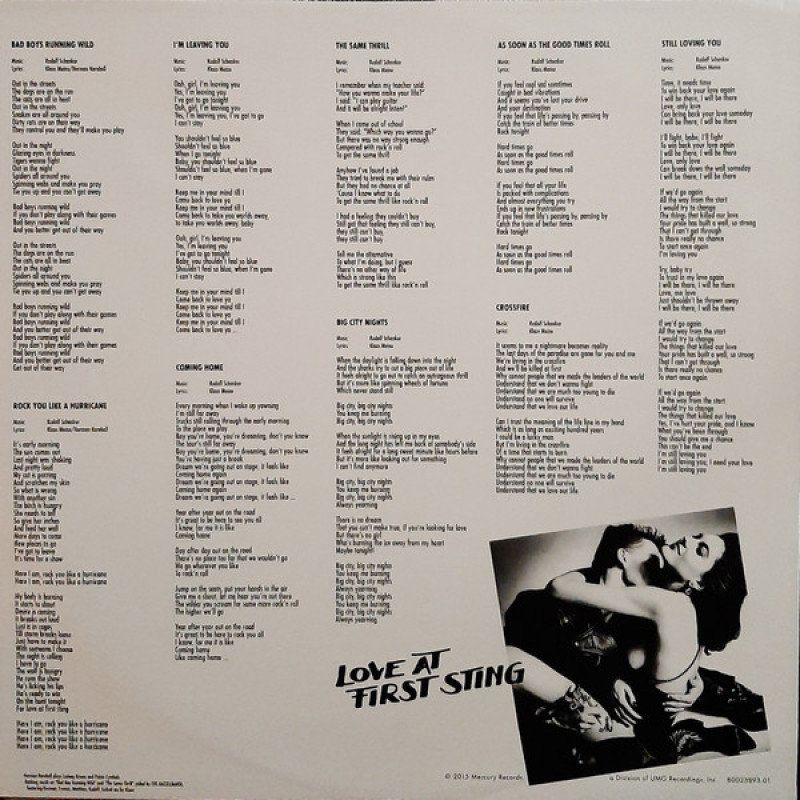 Вінілова платівка  Scorpions - Love At First Sting (Vinyl, LP, Album, Reissue, Remastered)