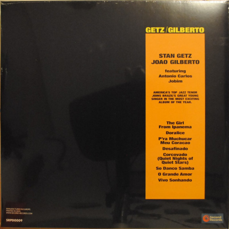 Вінілова платівка  Stan Getz, João Gilberto Featuring Antonio Carlos Jobim - Getz / Gilberto  (Vinyl, LP, Reissue, Stereo)