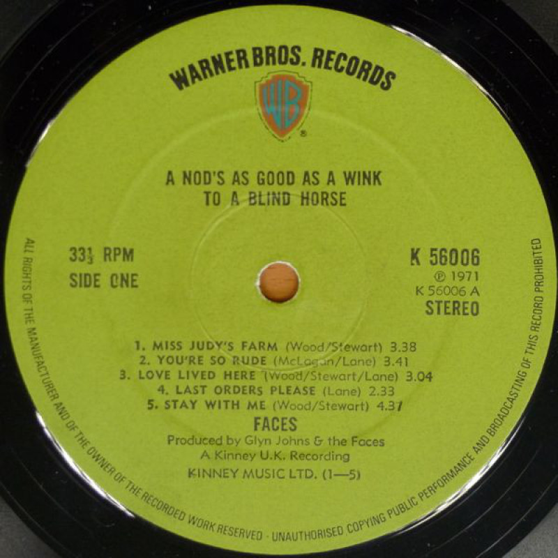 Faces - A Nod's As Good As A Wink...To A Blind Horse (UK 10 Dec 1971)